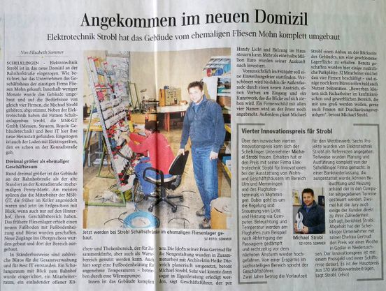 Elektrotechnik Strobl - Schwäbische Zeitung 05.04.2014