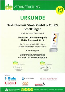 Unternehmerpreis Elektrohandwerk 2018